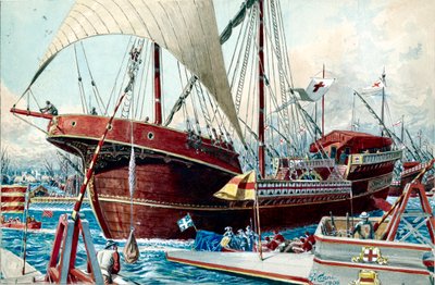 A Genoese Nave (Large Sailing Ship) by Quinto Cenni